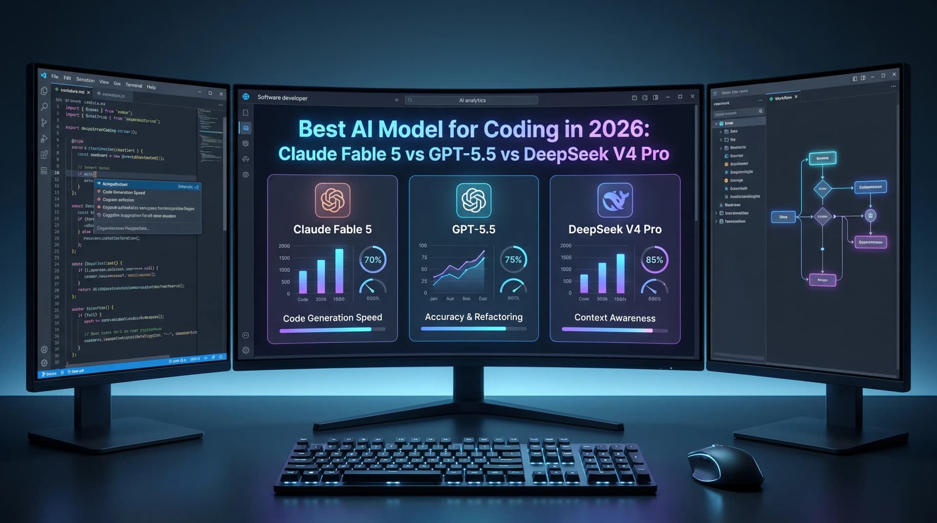 Best AI Model for Coding in 2026: Claude Fable 5 vs GPT-5.5 vs DeepSeek V4 Pro