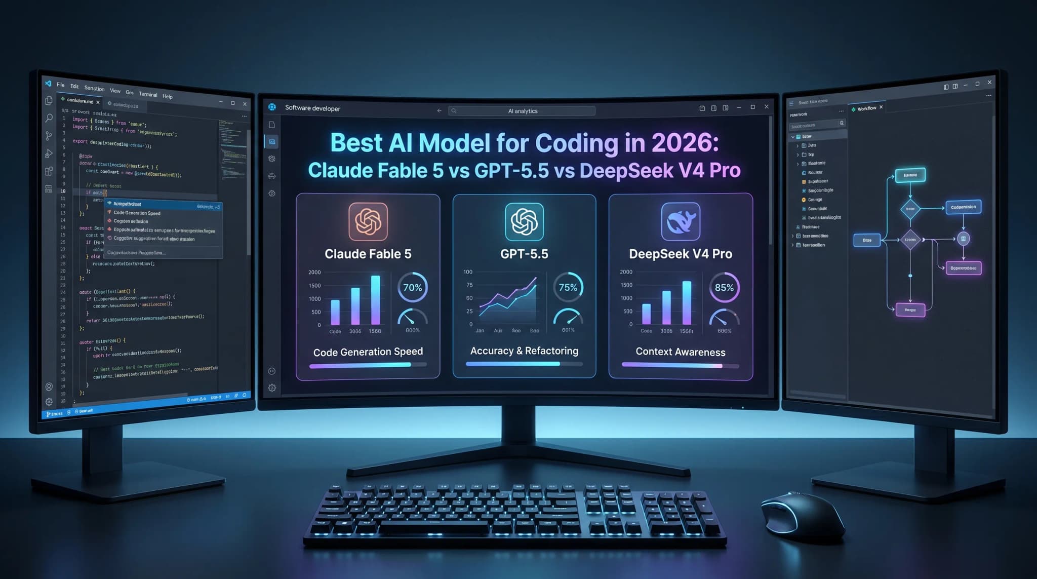 Best AI Model for Coding in 2026: Claude Fable 5 vs GPT-5.5 vs DeepSeek V4 Pro