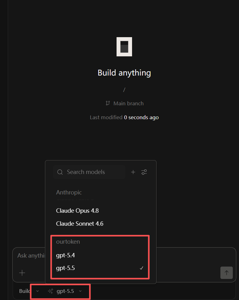 Select Provider and model